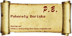 Pohorely Boriska névjegykártya
